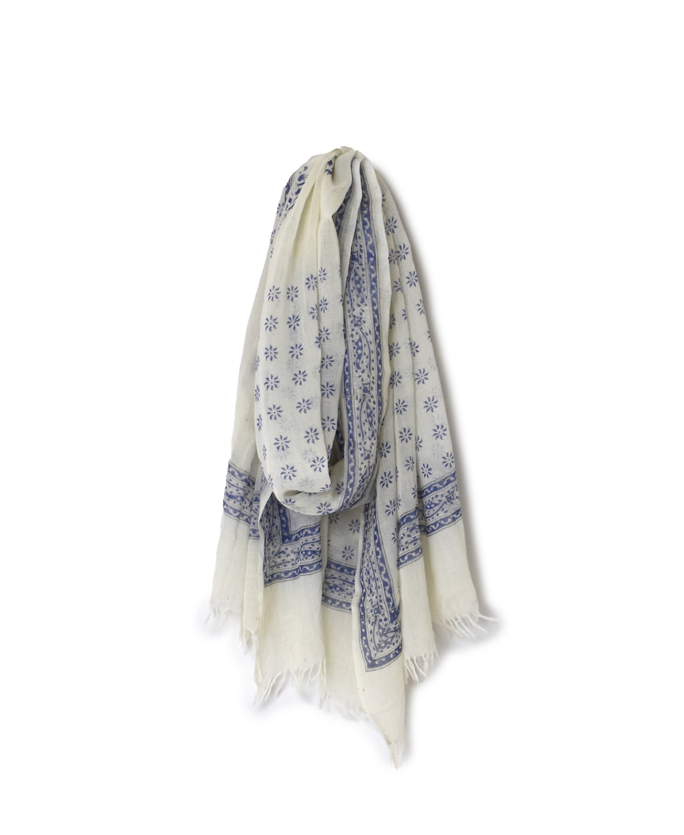 NSL23501 (ストール) WOOL GAUZE SMALL FLOWER PRINT STOLE