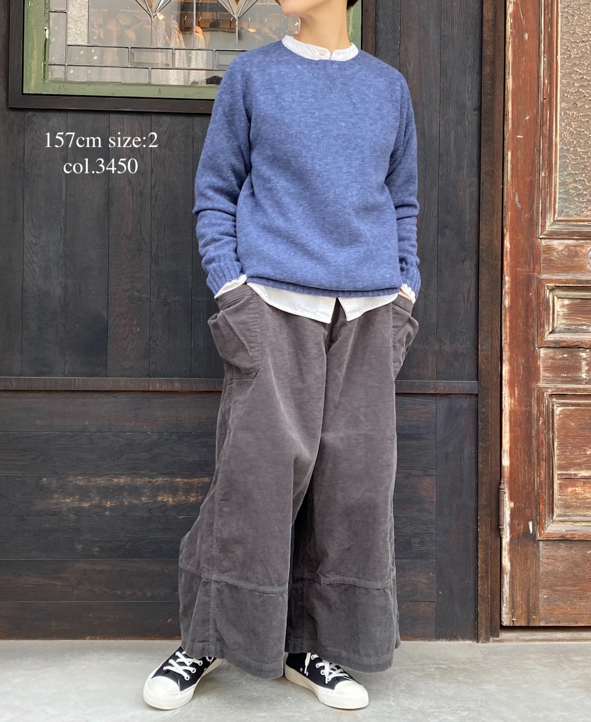 JNAMP1451 (ニット) GEELONG LAMBSWOOL CREW NECK SADDLE SHOULDER P/O