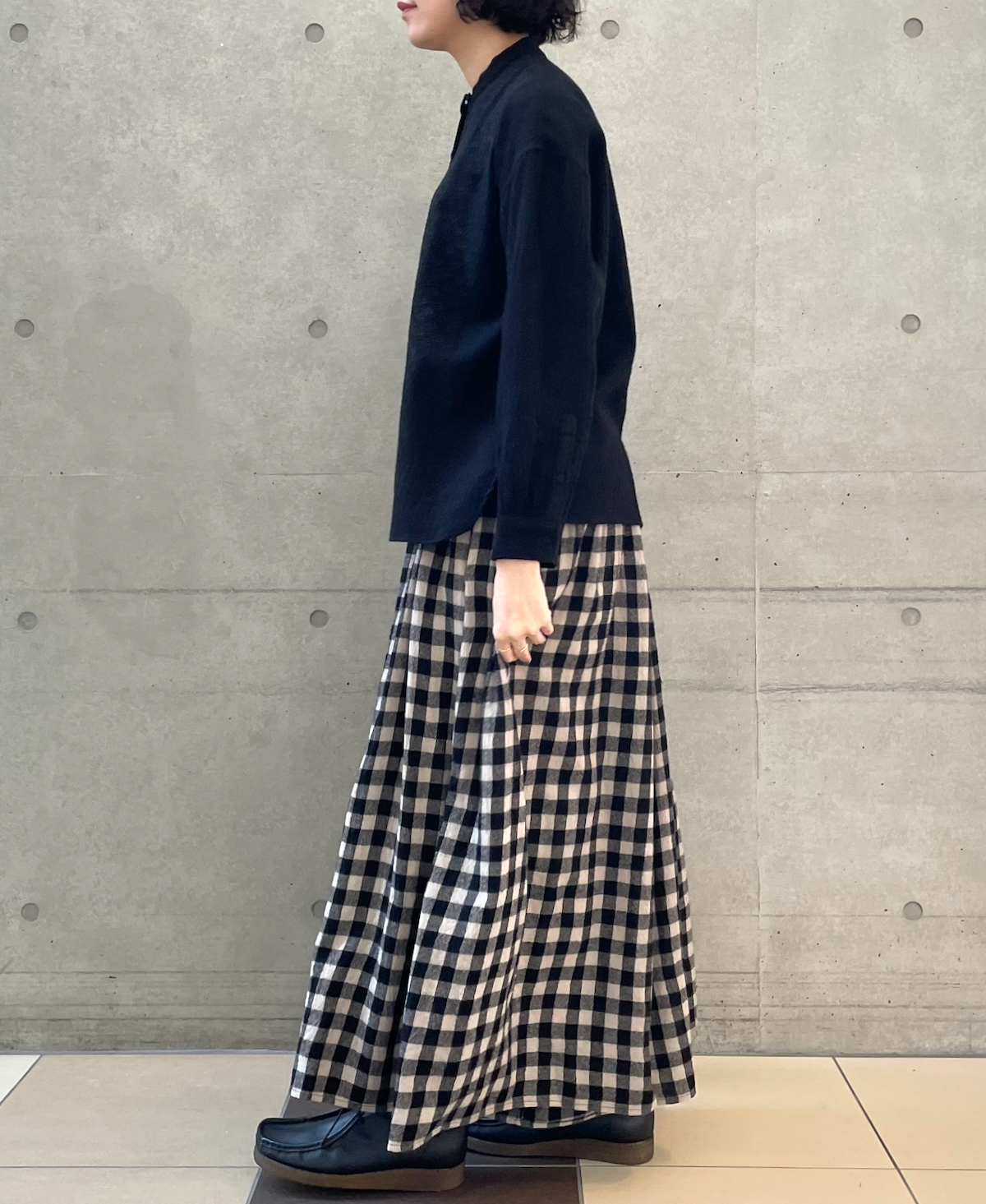 NMDS20561 (シャツ) BOILED WOOL PLAIN BAND COLLAR EMB SHIRT