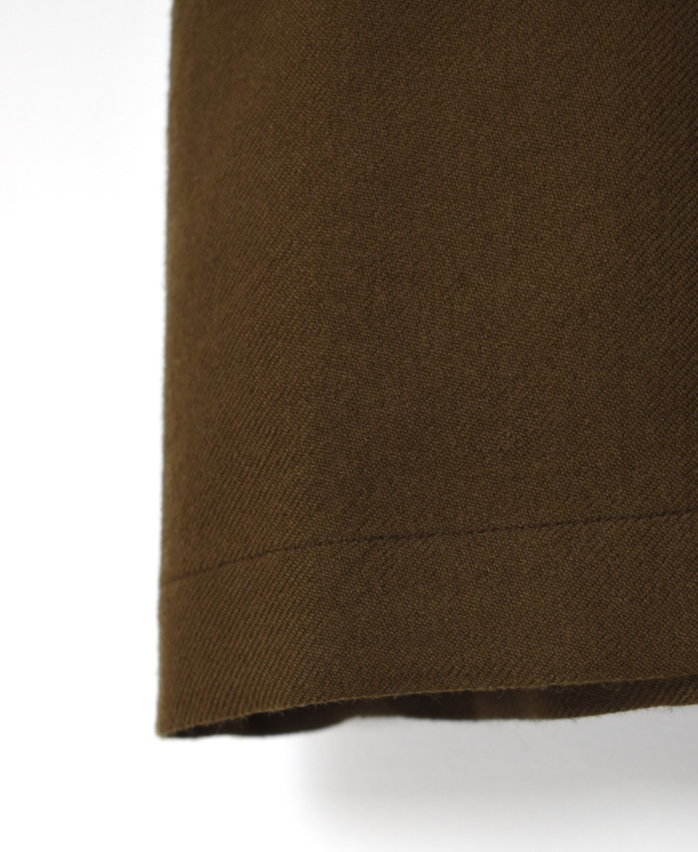 INSL23732 (ブラウス) COTTON WOOL TWILL WEAVE PLAIN FRENCH/SL BACK SIDE PLEATS PULLOVER