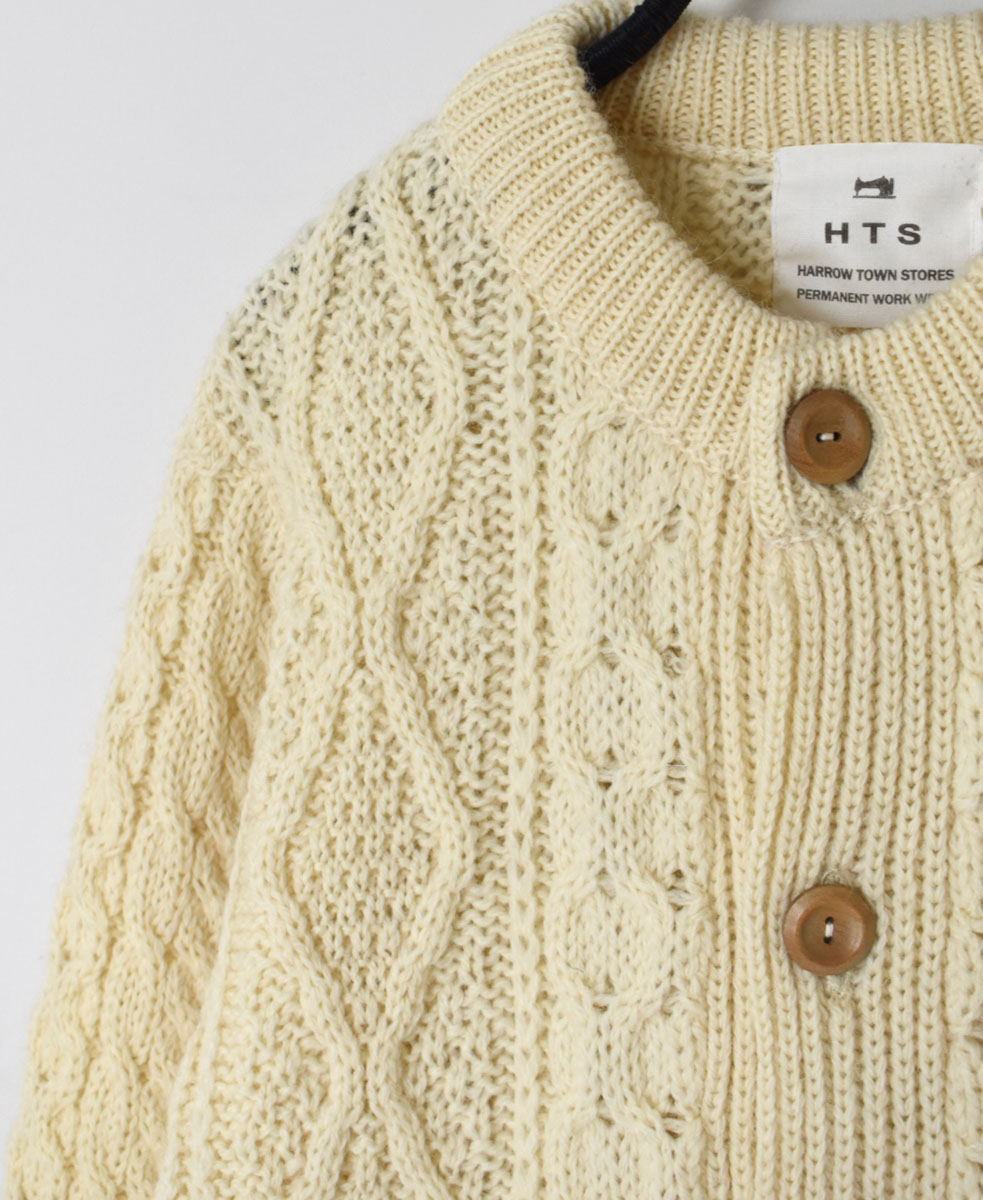 CHT1951W (ニット) WOOL ARAN CREW CARDIGAN (WOOD BUTTON)