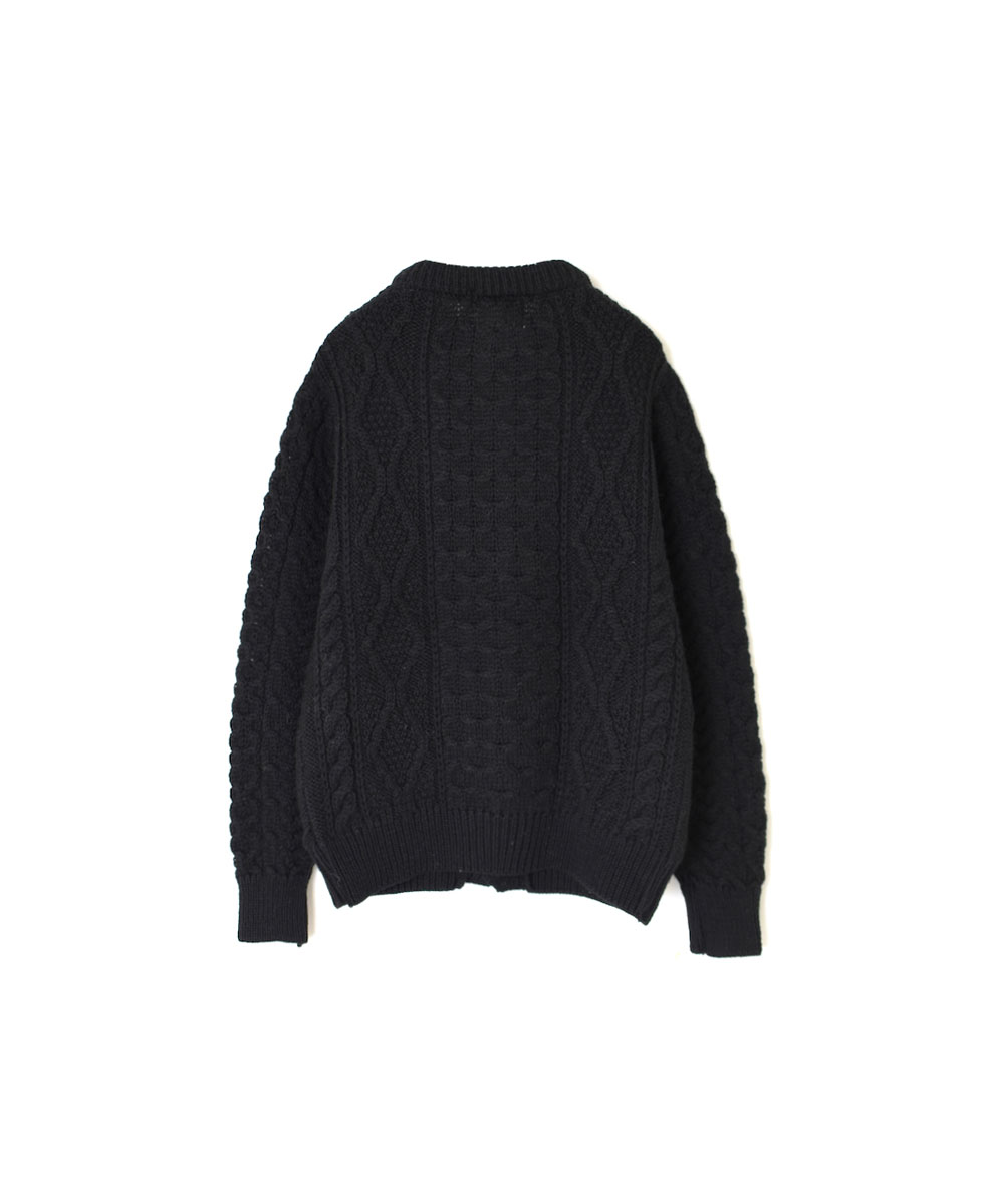 CHT1951W (ニット) WOOL ARAN CREW CARDIGAN (WOOD BUTTON)