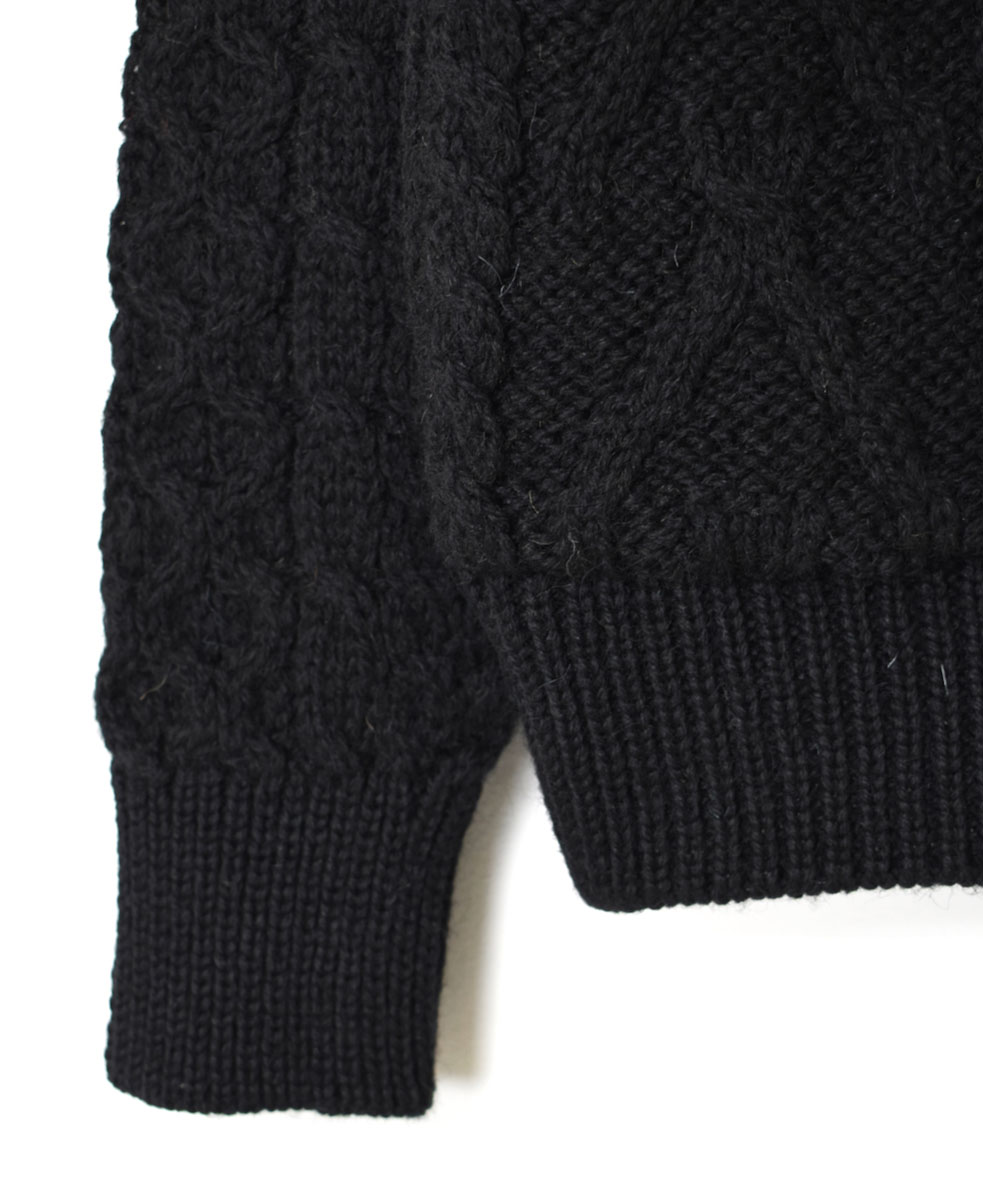 CHT1951W (ニット) WOOL ARAN CREW CARDIGAN (WOOD BUTTON)