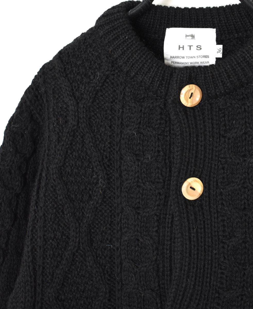 CHT1951W (ニット) WOOL ARAN CREW CARDIGAN (WOOD BUTTON)