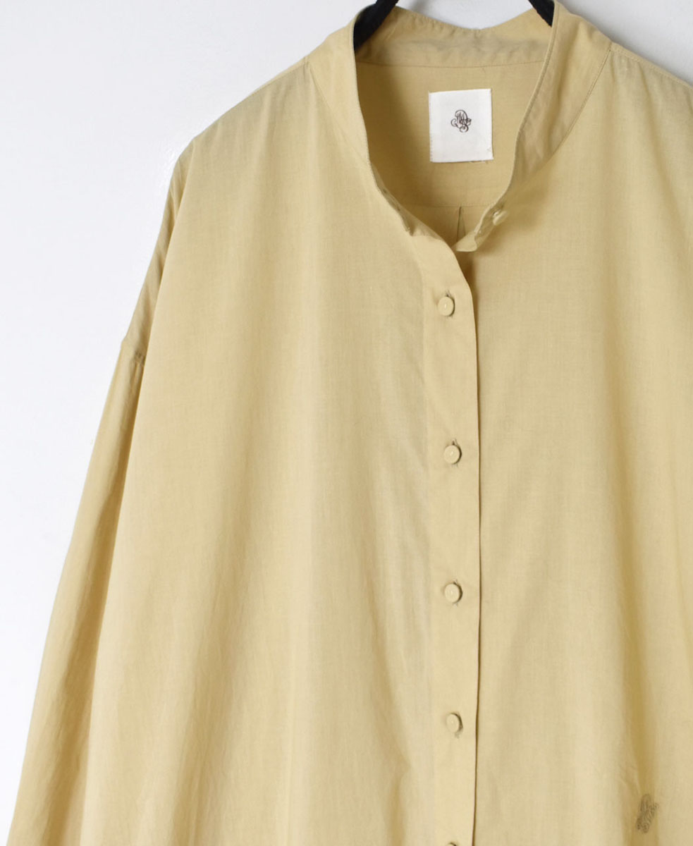 NMDS23621 (マキシシャツ) 60'S ORGANIC CAMBRIC BANDED COLLAR MAXI SHIRT