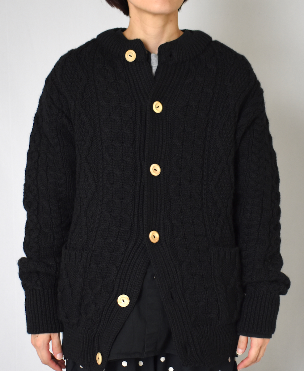 CHT1951W (ニット) WOOL ARAN CREW CARDIGAN (WOOD BUTTON)