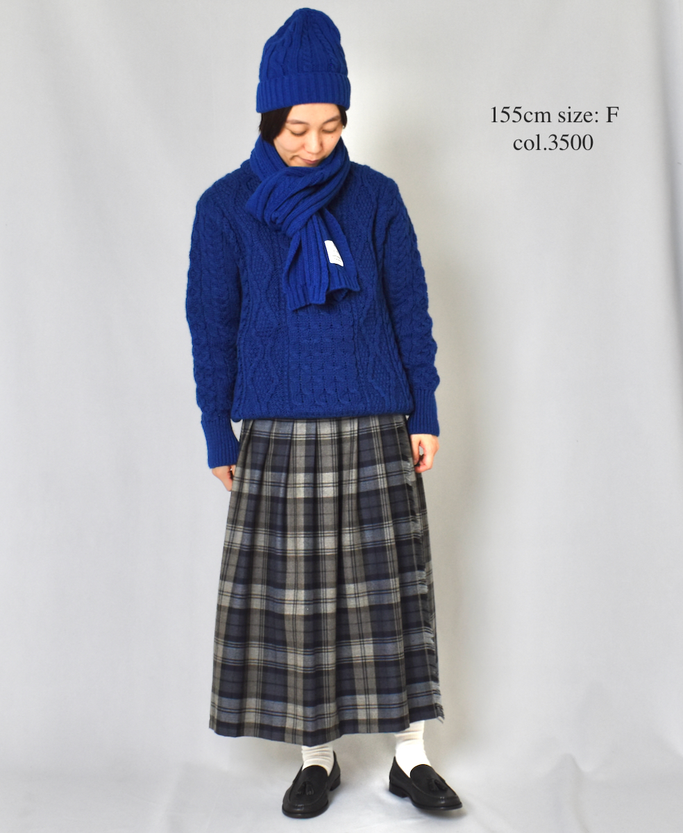 BNHT2251 (スカーフ) WOOL CABLE SCARF