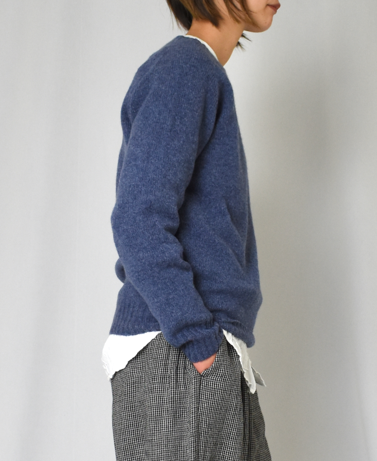 JNAMP1451 (ニット) GEELONG LAMBSWOOL CREW NECK SADDLE SHOULDER P/O