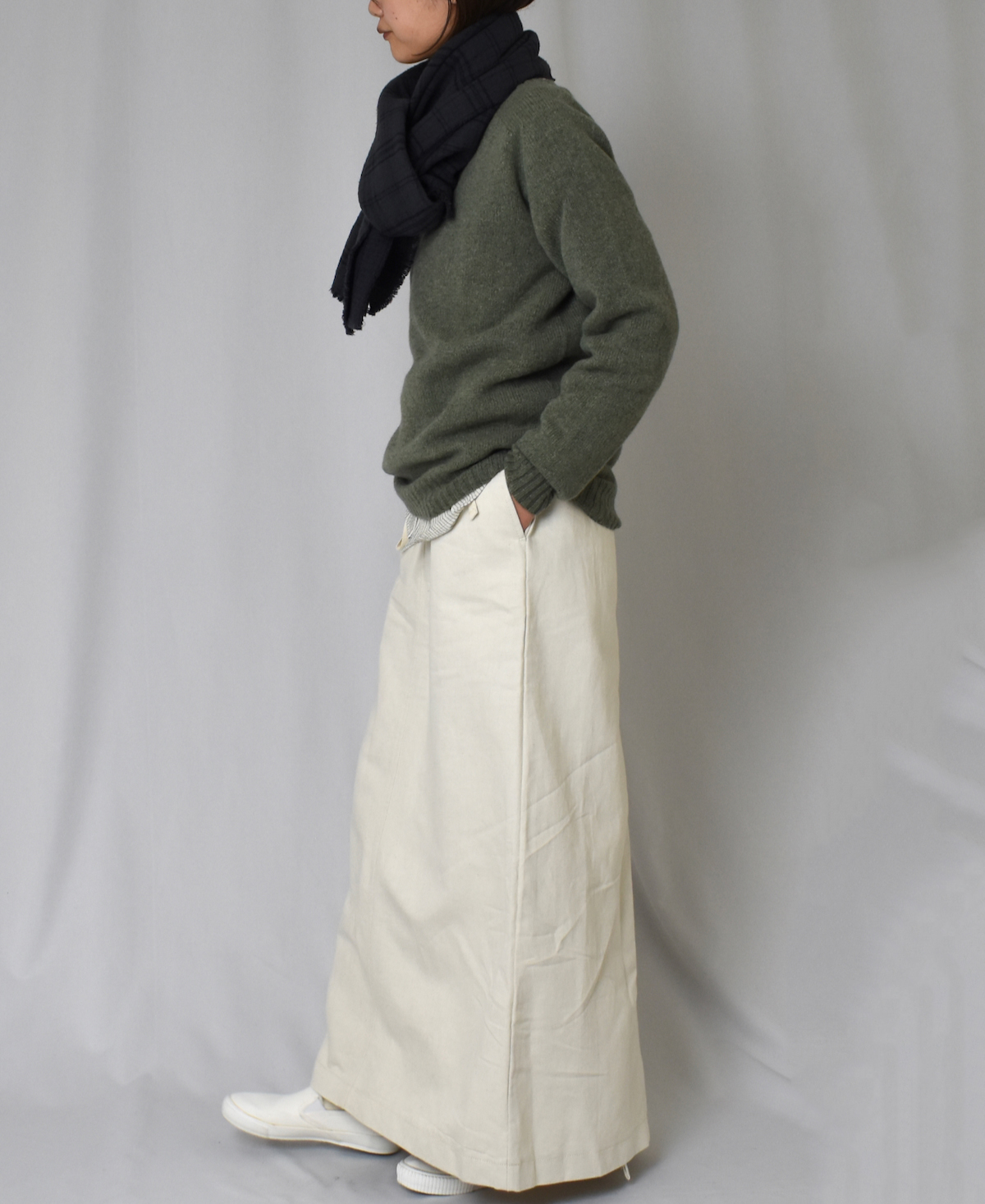 GNAM2363 (スカート) 9.5oz COTTON / LINEN DENIM LONG WRAP SKIRT