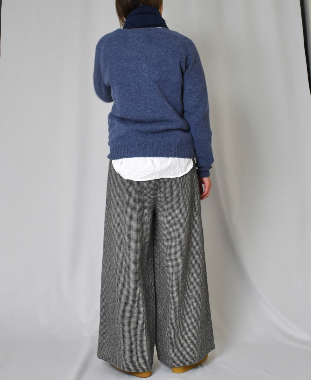 INSL22616 (パンツ) WOOL/LINEN SMALL CHECK & STRIPE EASY PANTS