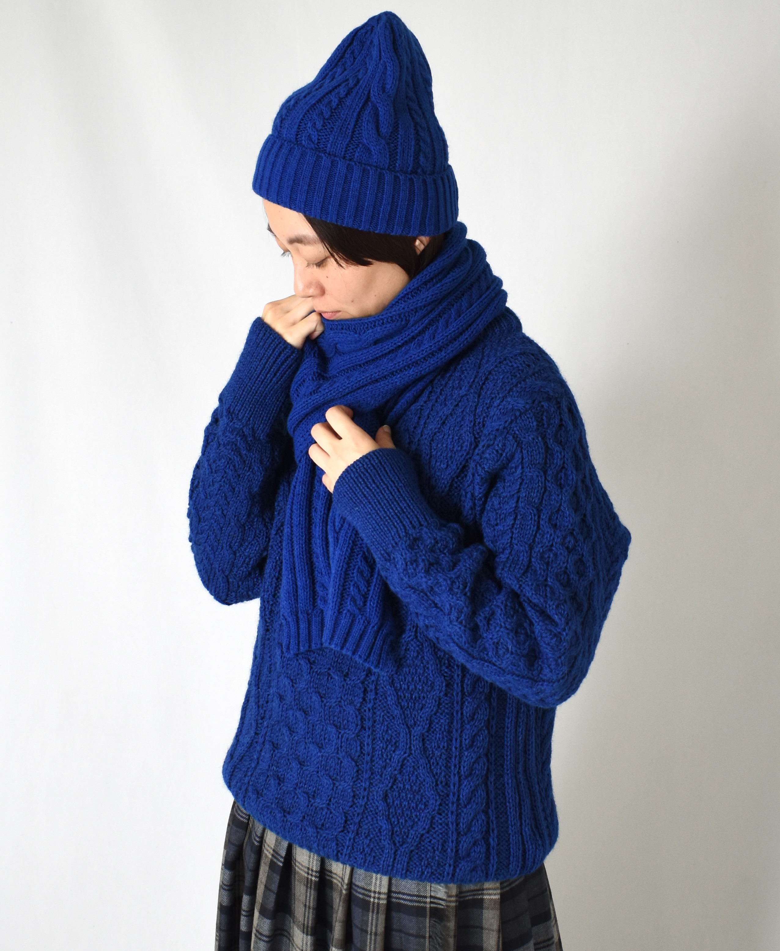 BNHT2251 (スカーフ) WOOL CABLE SCARF