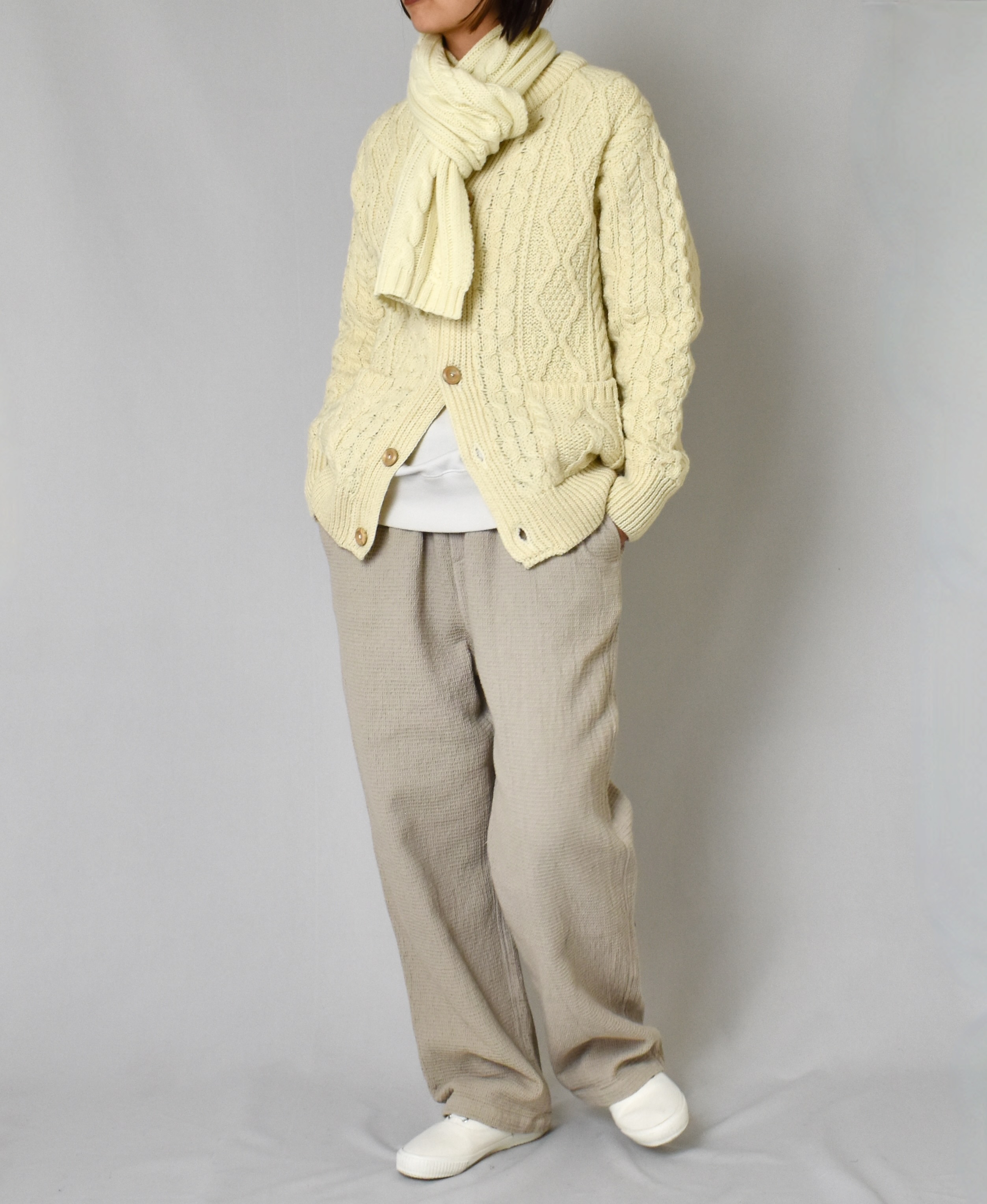 BNHT2251 (スカーフ) WOOL CABLE SCARF