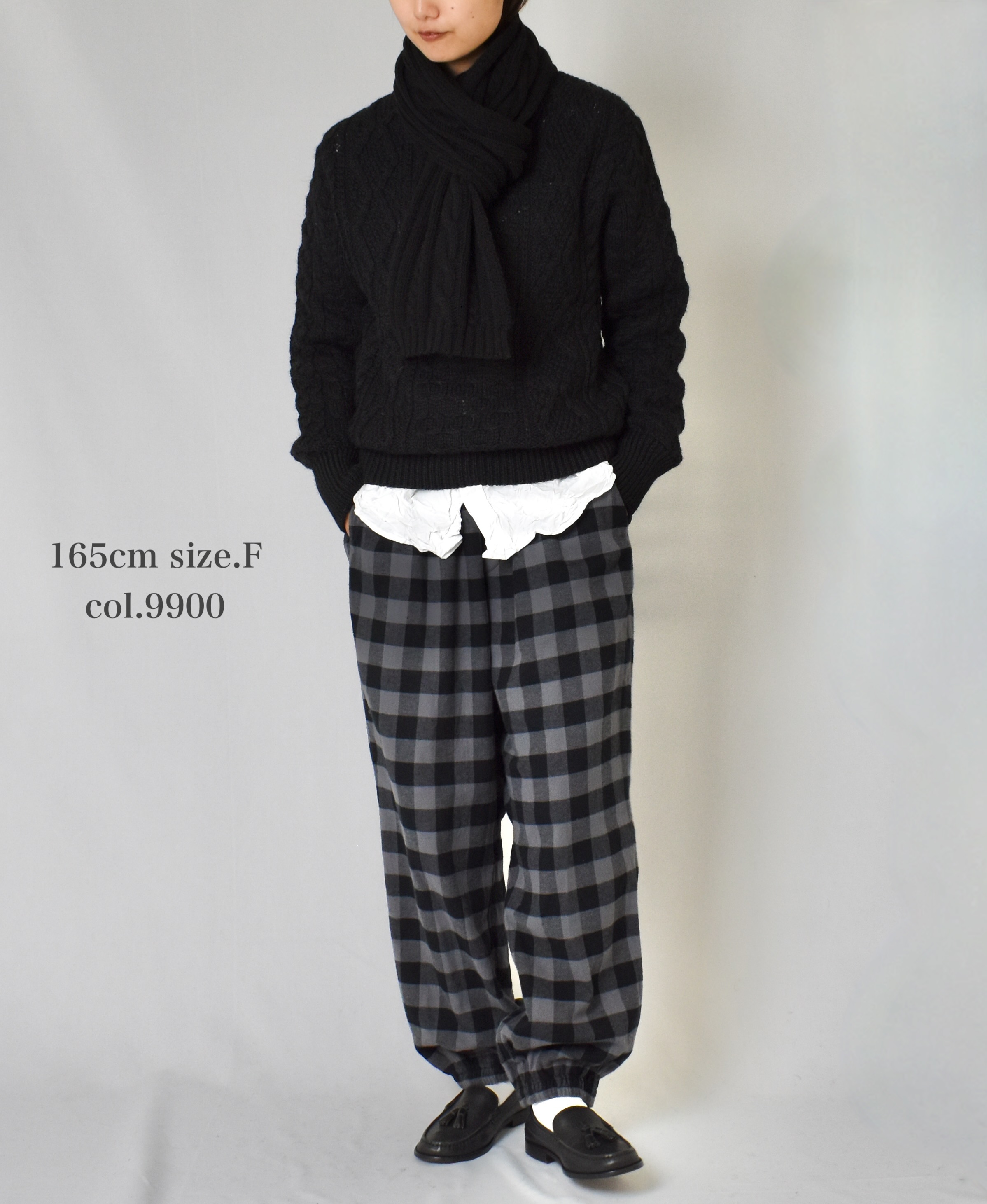 BNHT2251 (スカーフ) WOOL CABLE SCARF