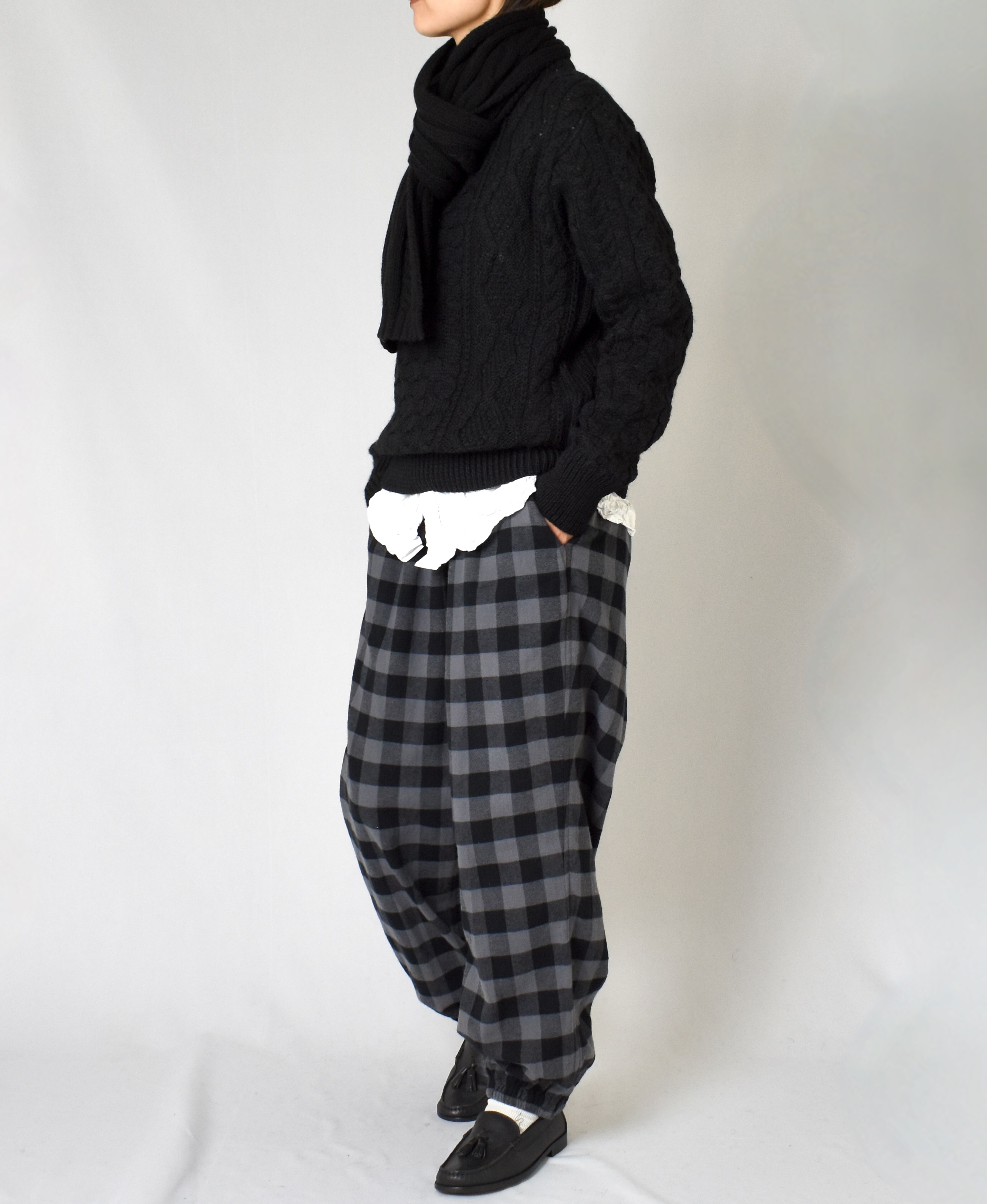 BNHT2251 (スカーフ) WOOL CABLE SCARF