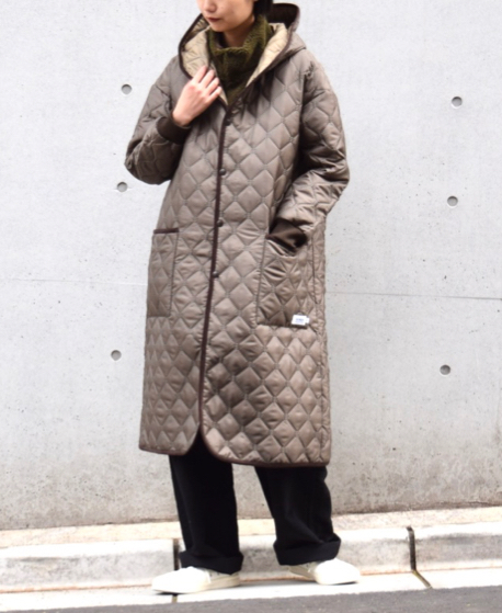 NAM2154PP (コート) POLY×POLY HEAT QUILT OVERSIZED HOODED COAT WITH RIBBED CUFF