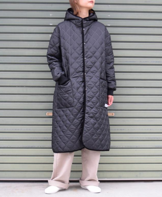 NAM2154PP (コート) POLY×POLY HEAT QUILT OVERSIZED HOODED COAT WITH RIBBED CUFF