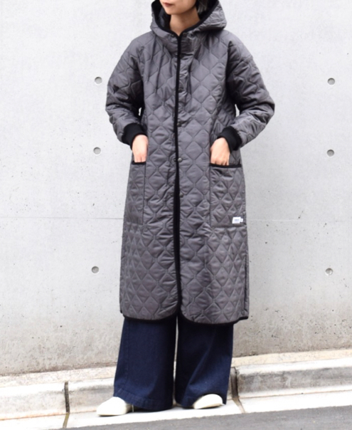 NAM2154PP (コート) POLY×POLY HEAT QUILT OVERSIZED HOODED COAT WITH RIBBED CUFF