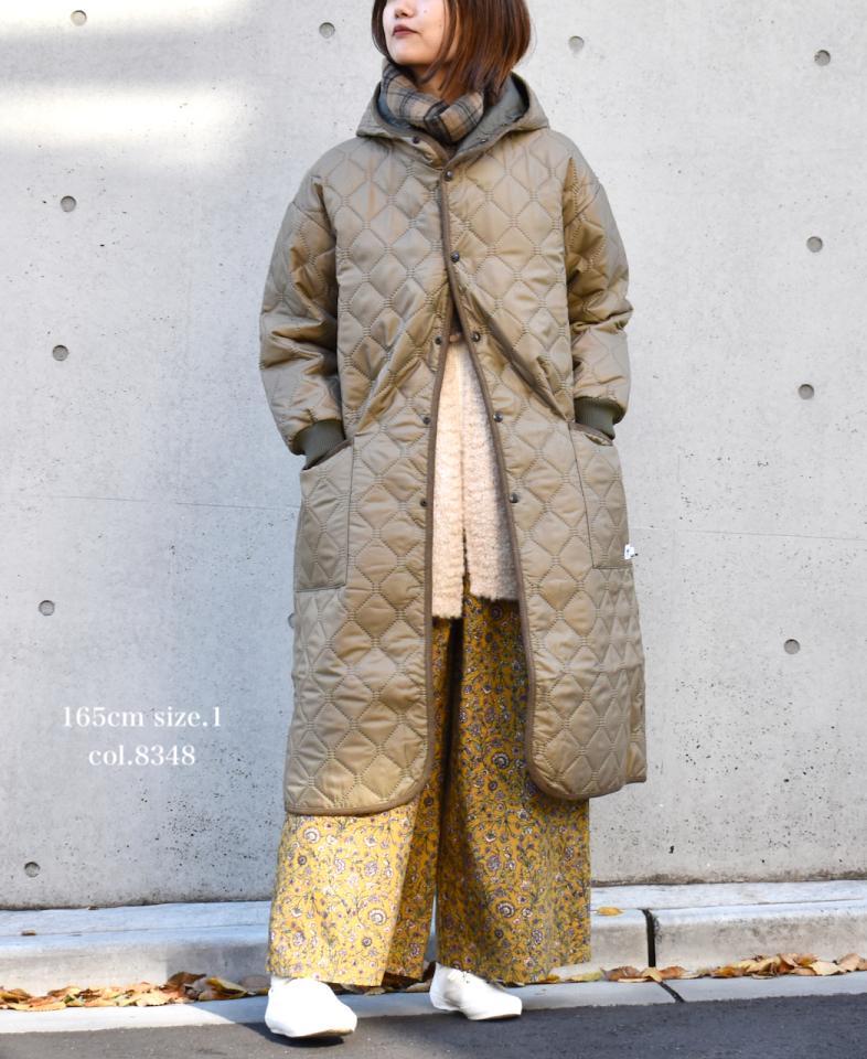 NAM2154PP (コート) POLY×POLY HEAT QUILT OVERSIZED HOODED COAT WITH RIBBED CUFF