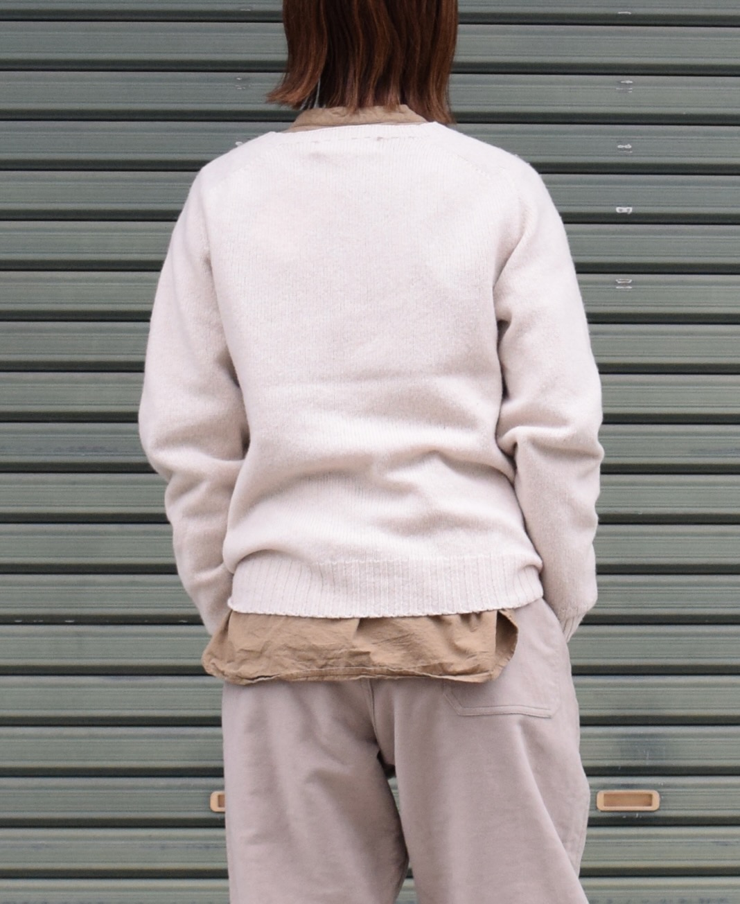 JNAMP1451 (ニット) GEELONG LAMBSWOOL CREW NECK SADDLE SHOULDER P/O