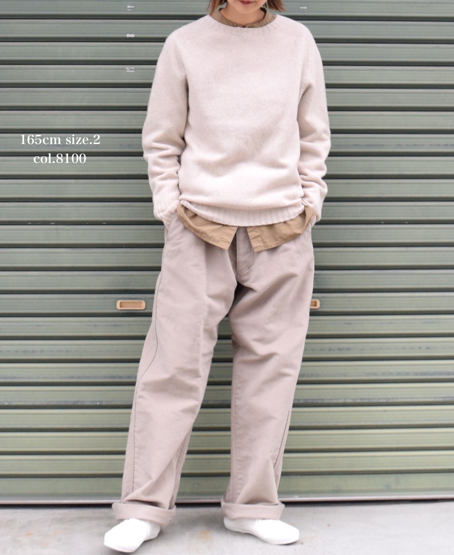 JNAMP1451 (ニット) GEELONG LAMBSWOOL CREW NECK SADDLE SHOULDER P/O