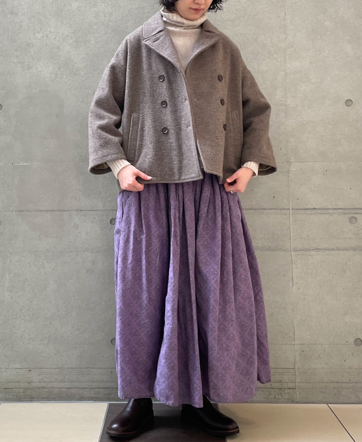 JNAMP1651 (ニット) GEELONG LAMBSWOOL POLO NECK SADDLE SHOULDER P/O