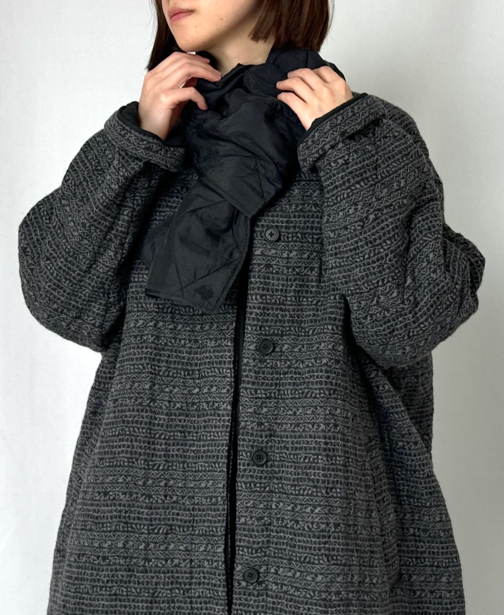 NMDS21513 (スカーフ) PADDED SILK PLAIN LOOP SCARF