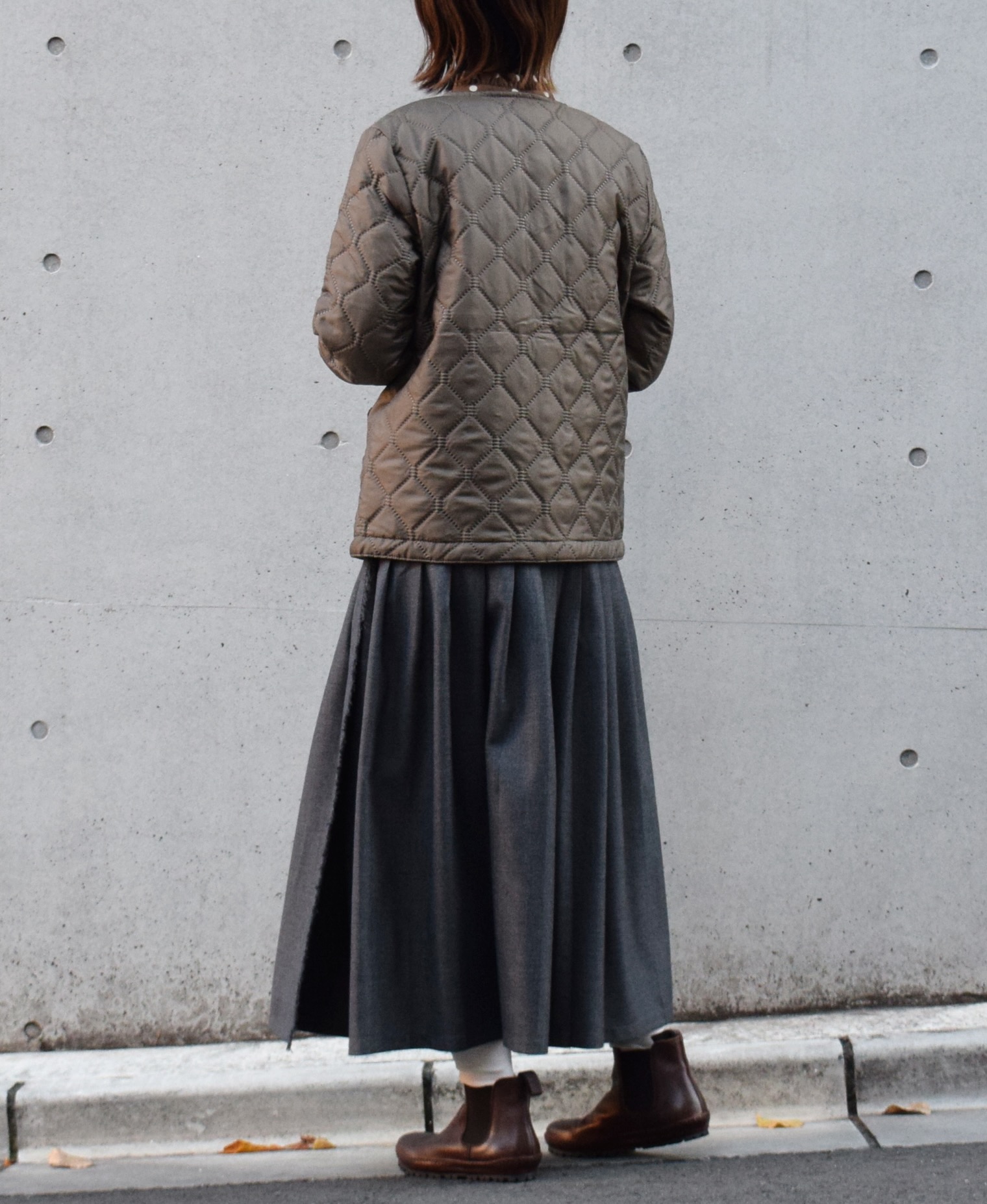 NAM2151PP (ジャケット) POLY×POLY HEAT QUILT NO COLLAR JACKET WITH RIBBED CUFF