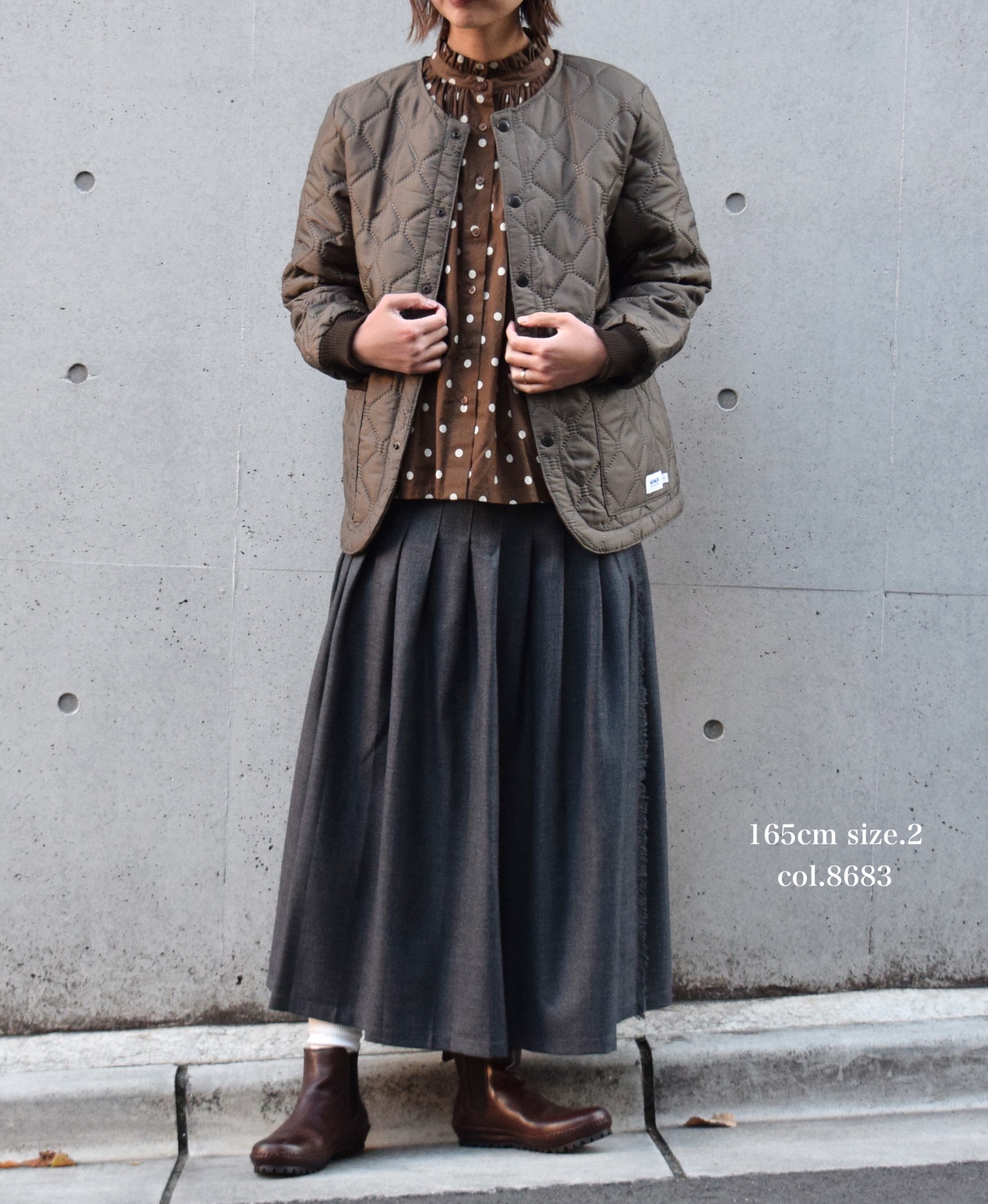 NAM2151PP (ジャケット) POLY×POLY HEAT QUILT NO COLLAR JACKET WITH RIBBED CUFF