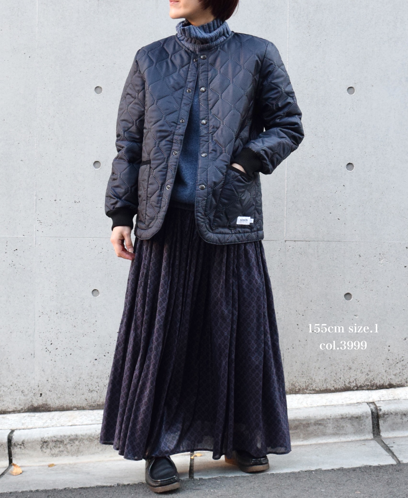 NAM2151PP (ジャケット) POLY×POLY HEAT QUILT NO COLLAR JACKET WITH RIBBED CUFF