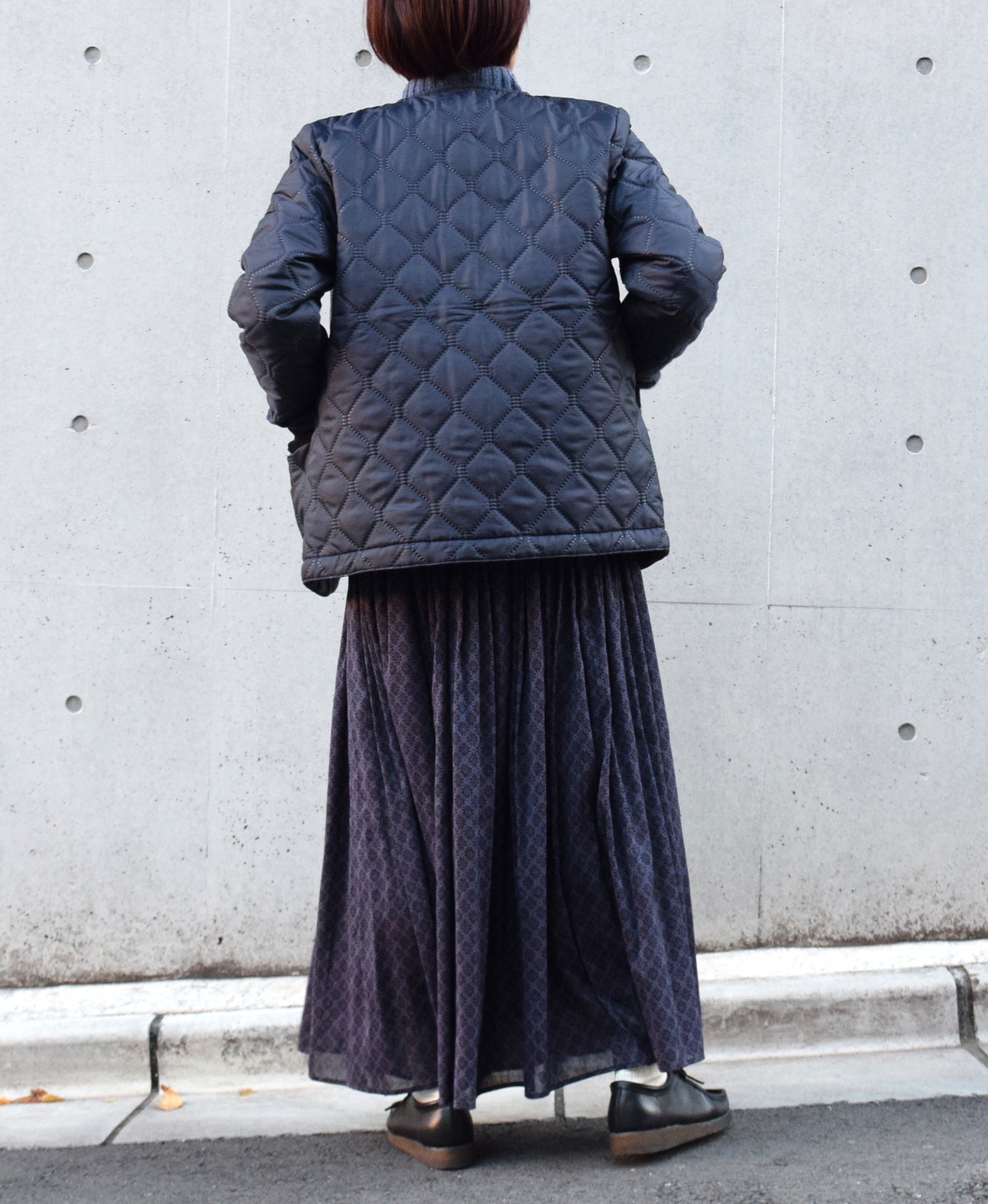 ●NAM2151PP (ジャケット) POLY×POLY HEAT QUILT NO COLLAR JACKET WITH RIBBED CUFF