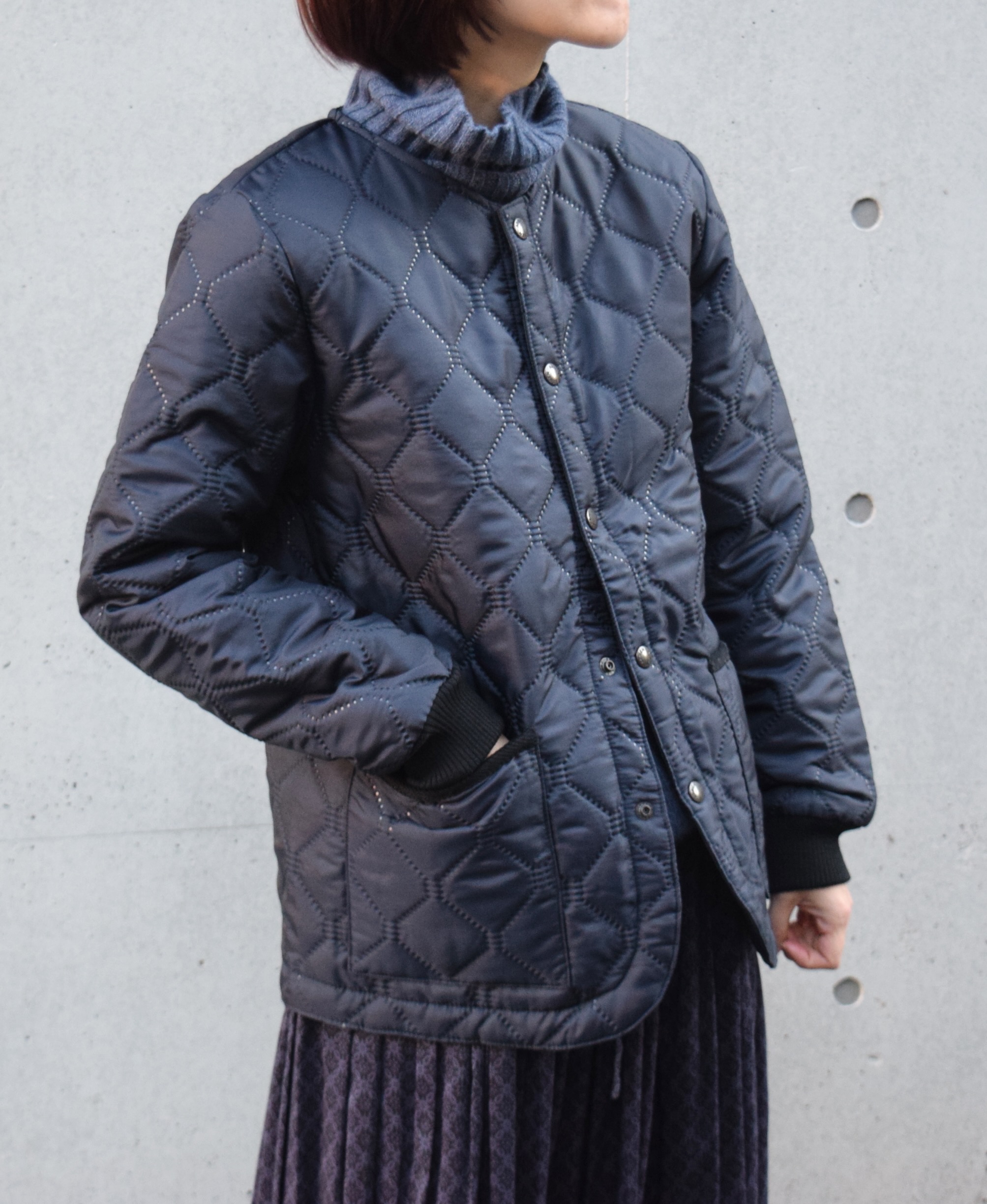 ●NAM2151PP (ジャケット) POLY×POLY HEAT QUILT NO COLLAR JACKET WITH RIBBED CUFF