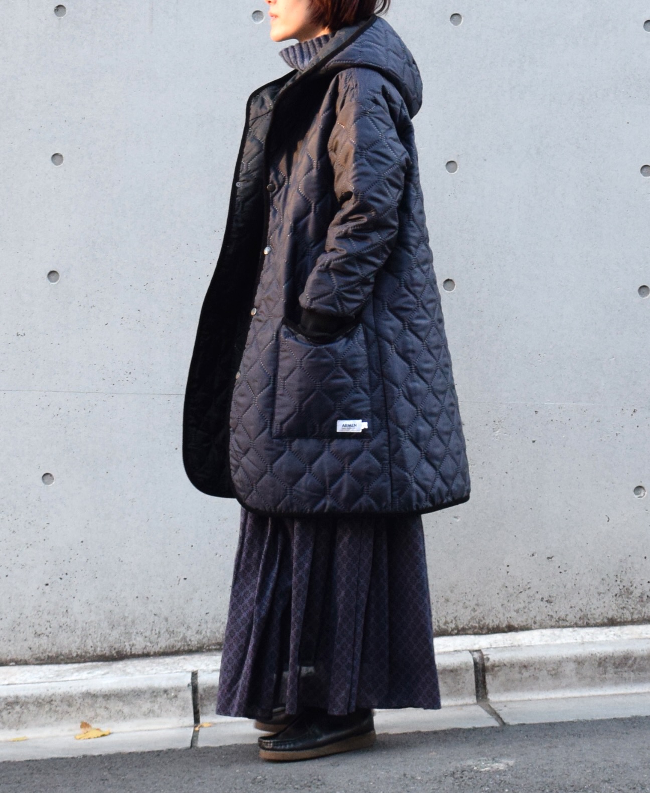 NMDS22564P (スカート) HANDWOVEN COTTON SILK REPETITIONAL FLOWER PRINT RAJASTHAN TUCK GATHERED SKIRT WITH LINING