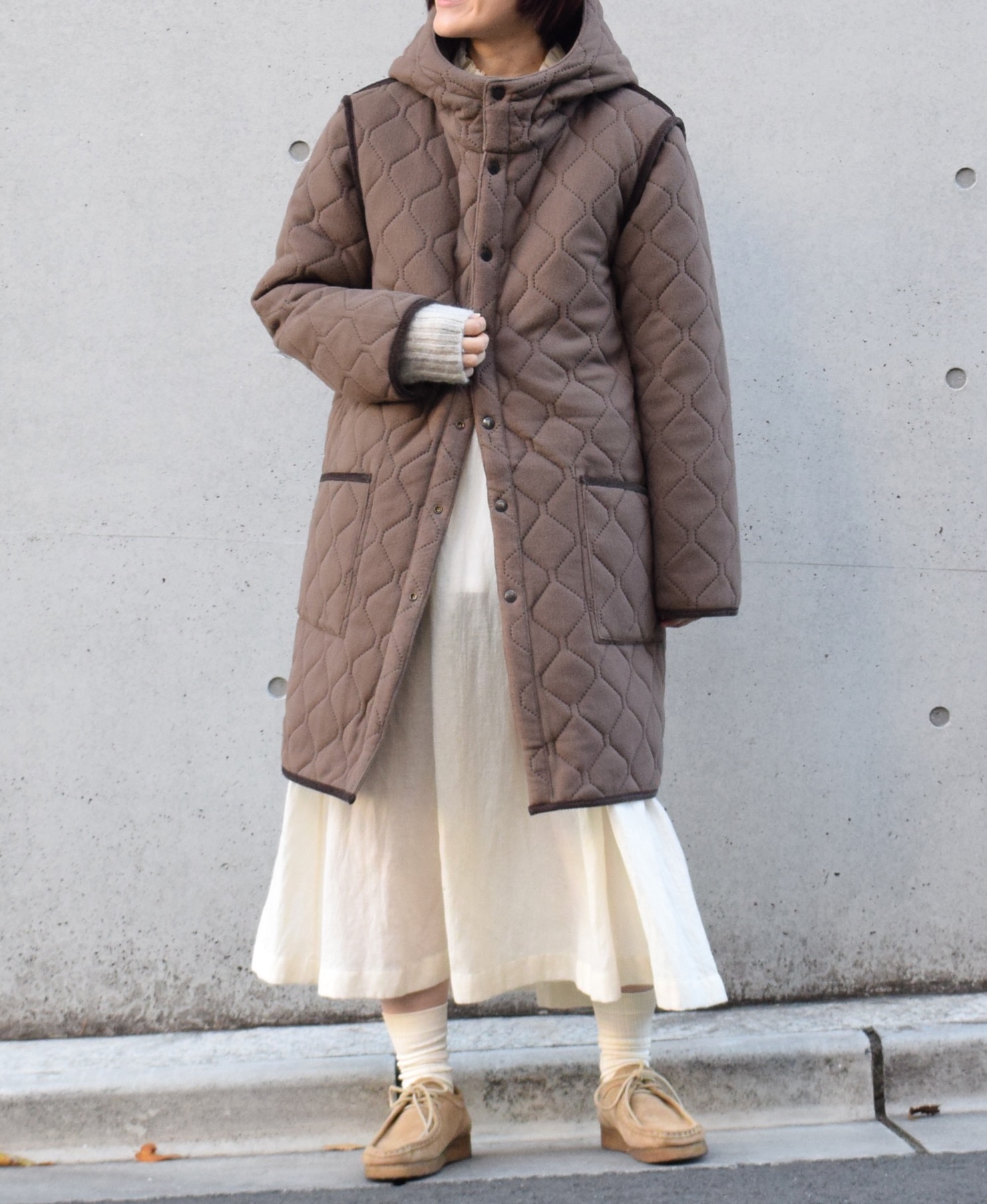 NAM1753 (コート) POLYxFLEECE HEAT QUILT REVERSIBLE HOODED COAT