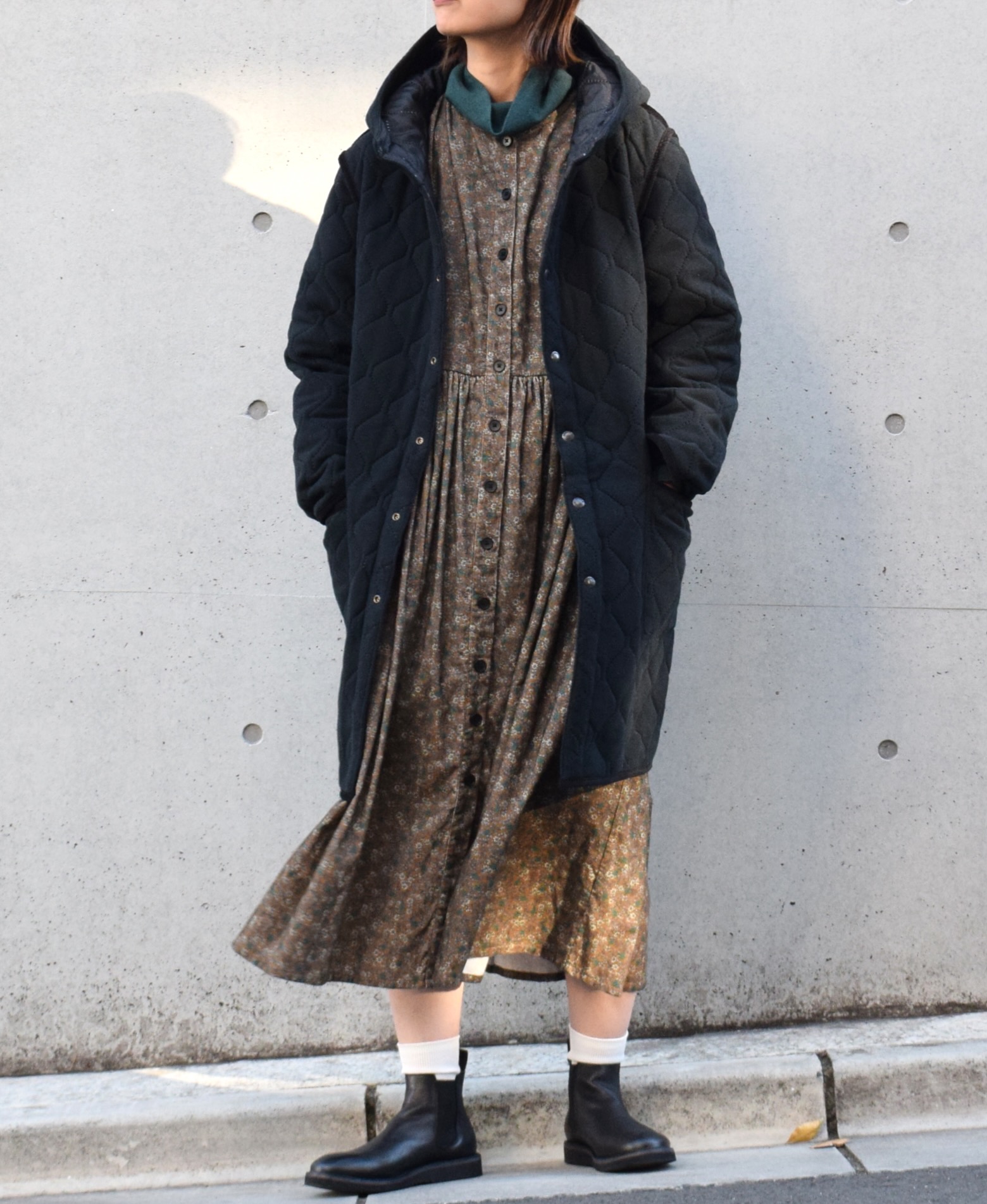 NAM1753 (コート) POLYxFLEECE HEAT QUILT REVERSIBLE HOODED COAT