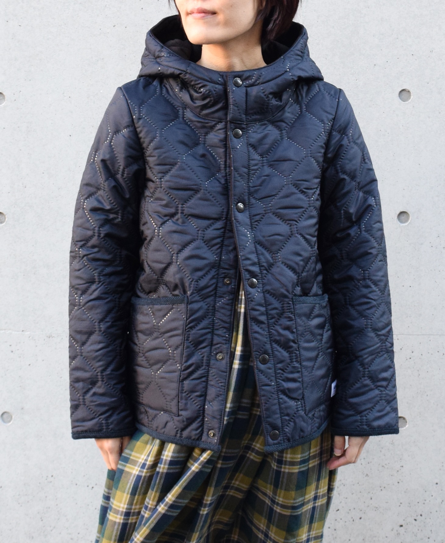 NAM1752 (ジャケット) POLYxFLEECE HEAT QUILT REVERSIBLE HIGH COLLAR HOODED JACKET