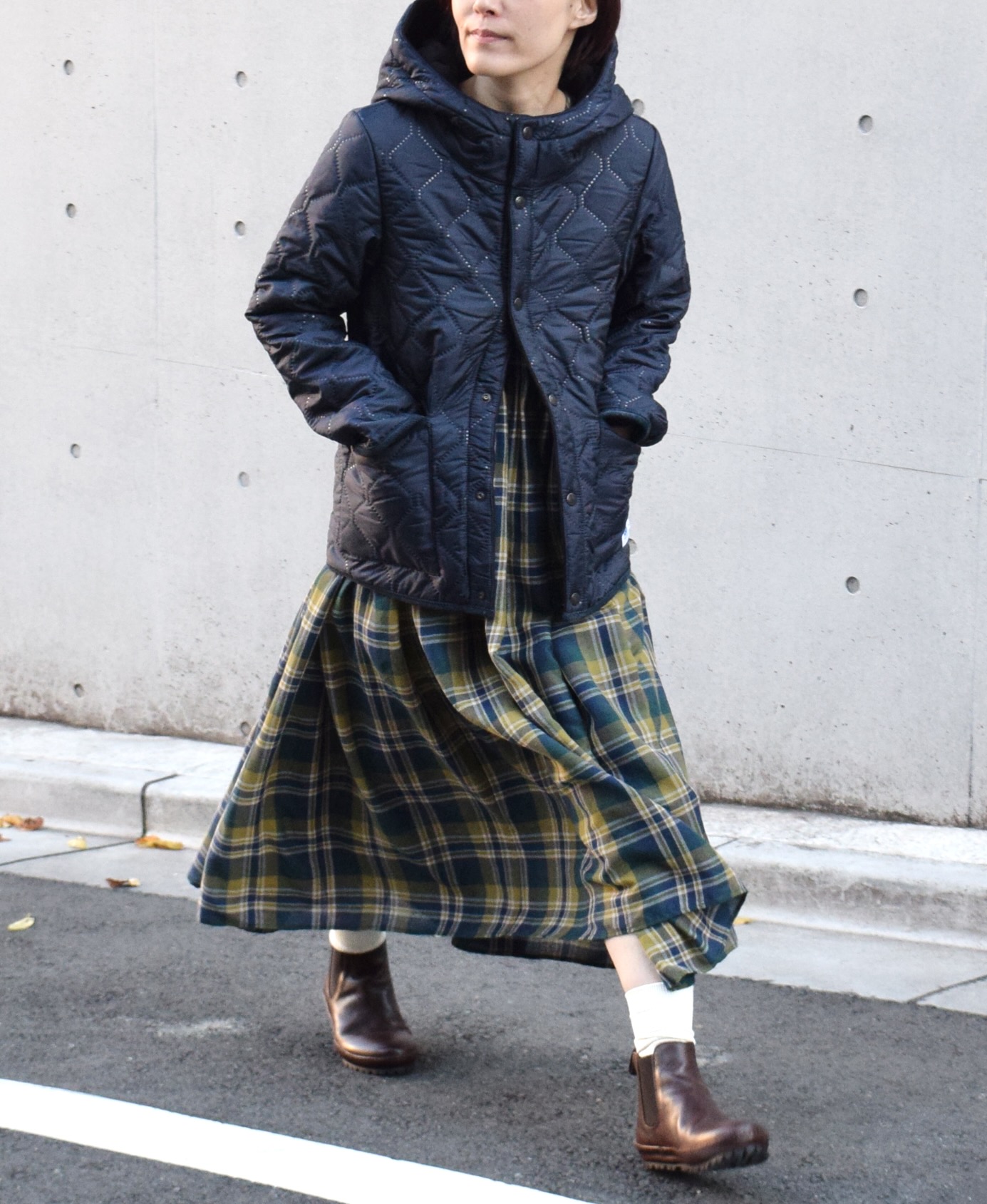 NAM1752 (ジャケット) POLYxFLEECE HEAT QUILT REVERSIBLE HIGH COLLAR HOODED JACKET