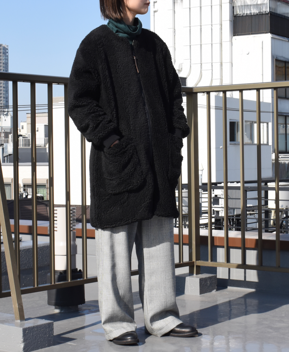 ADNAM2364 (コート) FLEECE ZIP-UP REVERSIBLE NO COLLAR COAT