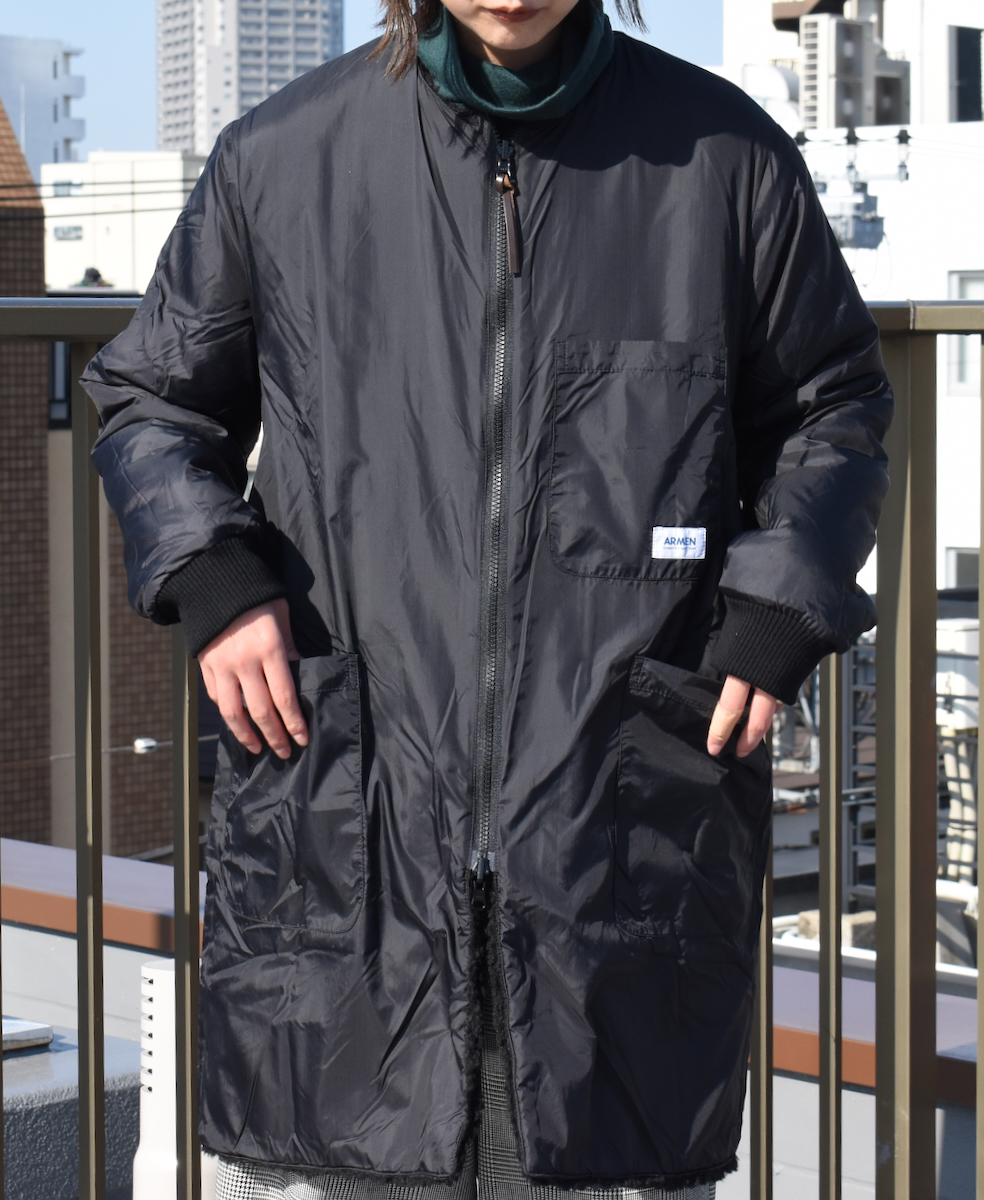ADNAM2364 (コート) FLEECE ZIP-UP REVERSIBLE NO COLLAR COAT