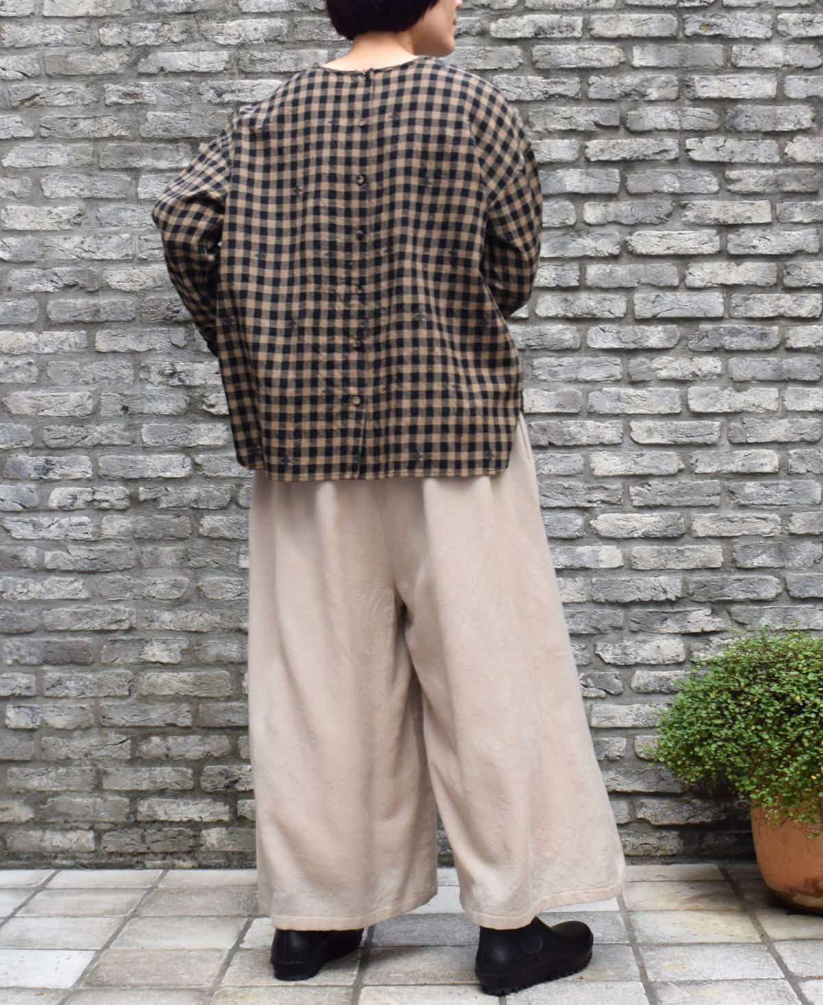 NMDS23584 (パンツ) BOILED WOOL PLAIN EASY PANTS