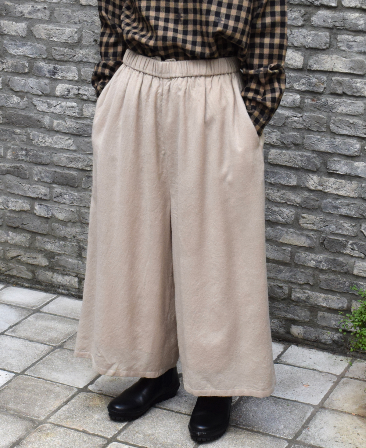 NMDS23584 (パンツ) BOILED WOOL PLAIN EASY PANTS