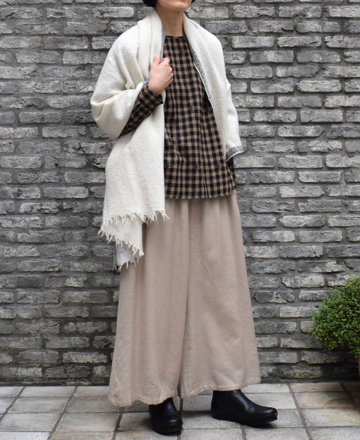 NMDS23584 (パンツ) BOILED WOOL PLAIN EASY PANTS