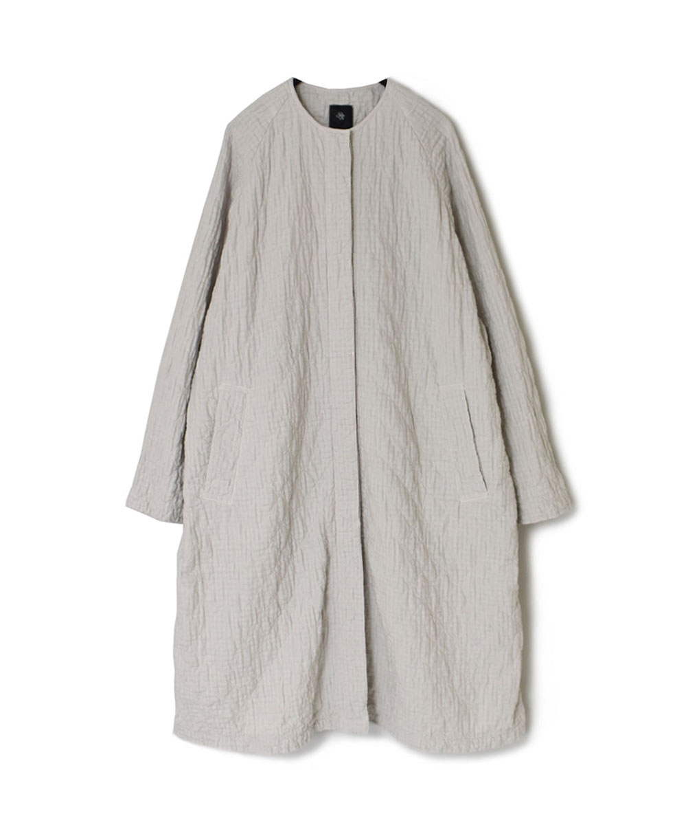 NMDS24101D (コート) QUILTED ORGANIC COTTON BIG CHECK (OVERDYE) RAGLAN COAT