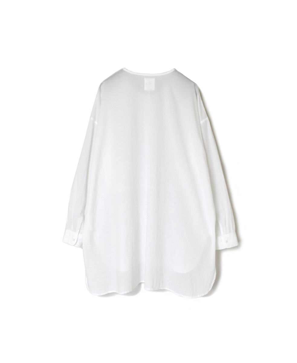 NMDS24133 (シャツ) 60'S ORGANIC CAMBRIC WITH EMB CREW-NECK BOSOM SHIRT