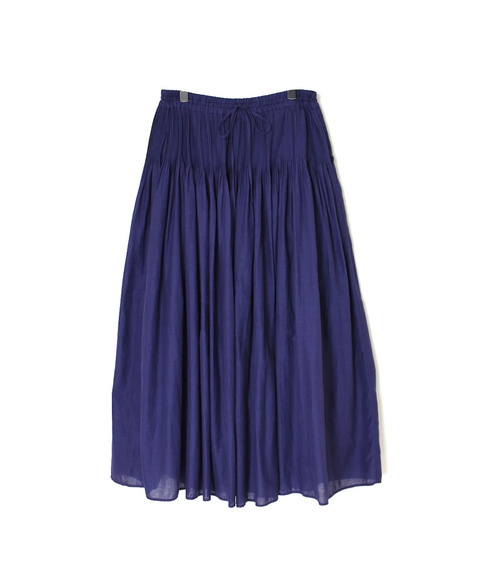 INMDS24023 (スカート) 100s KHADI (100s x 150s) MINI PINTUCK FLARED SKIRT