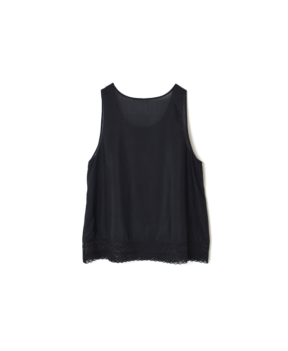 INMDS24043 (タンクトップ) HANDWOVEN COTTON SILK WITH LACE U-NECK TANK TOP