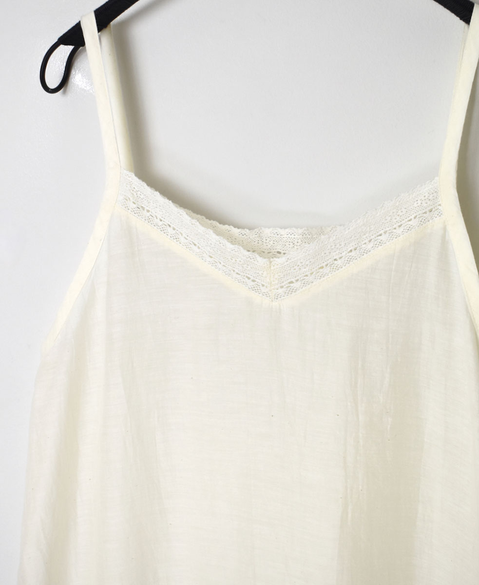 INMDS24042 (キャミソール) HANDWOVEN COTTON SILK WITH LACE 2WAY CAMISOLE DRESS