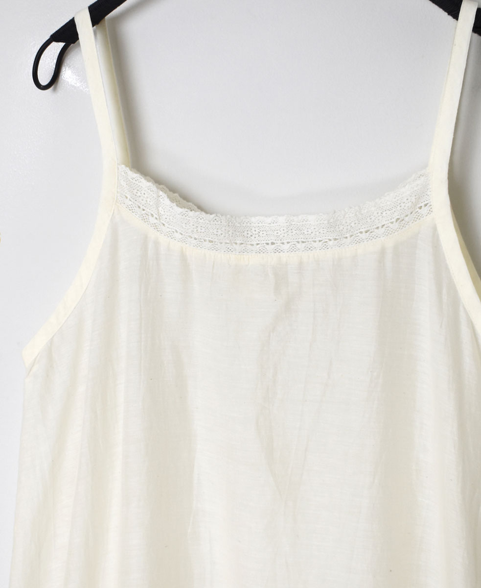 INMDS24042 (キャミソール) HANDWOVEN COTTON SILK WITH LACE 2WAY CAMISOLE DRESS