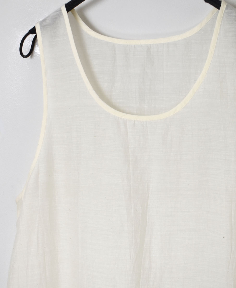 INMDS24044 (タンクトップ) HANDWOVEN COTTON SILK WITH LACE U-NECK TANK TOP DRESS