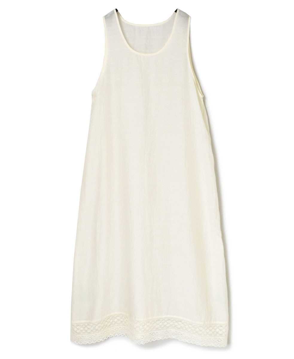 INMDS24044 (タンクトップ) HANDWOVEN COTTON SILK WITH LACE U-NECK TANK TOP DRESS