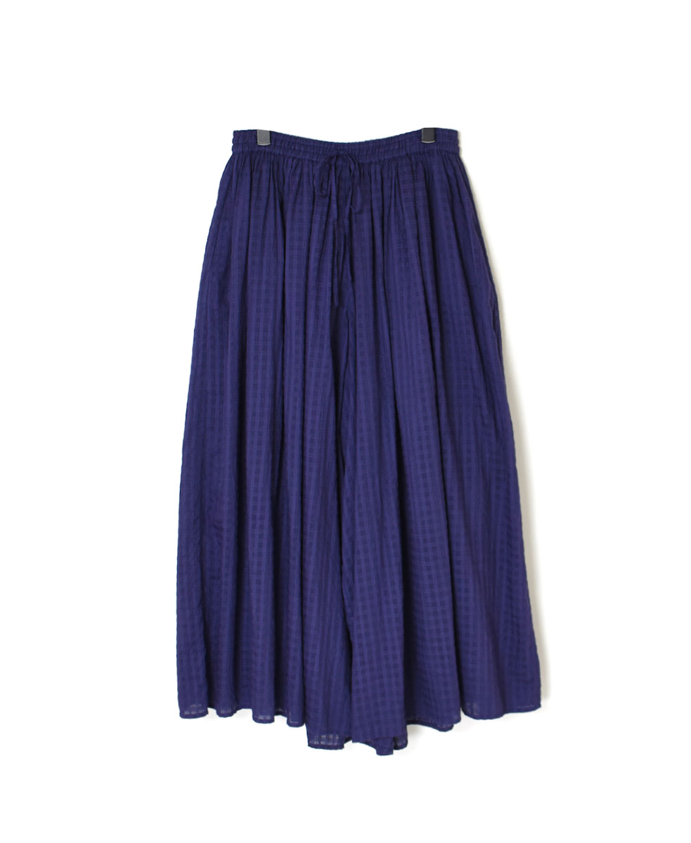 INMDS24054 (キュロット) HANDWOVEN COTTON SILK SELF CHECK GATHERED CULOTTES